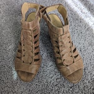 Naturalizer Sandals Women Shoes Talan Gladiator Slingback Brown Leather 7m